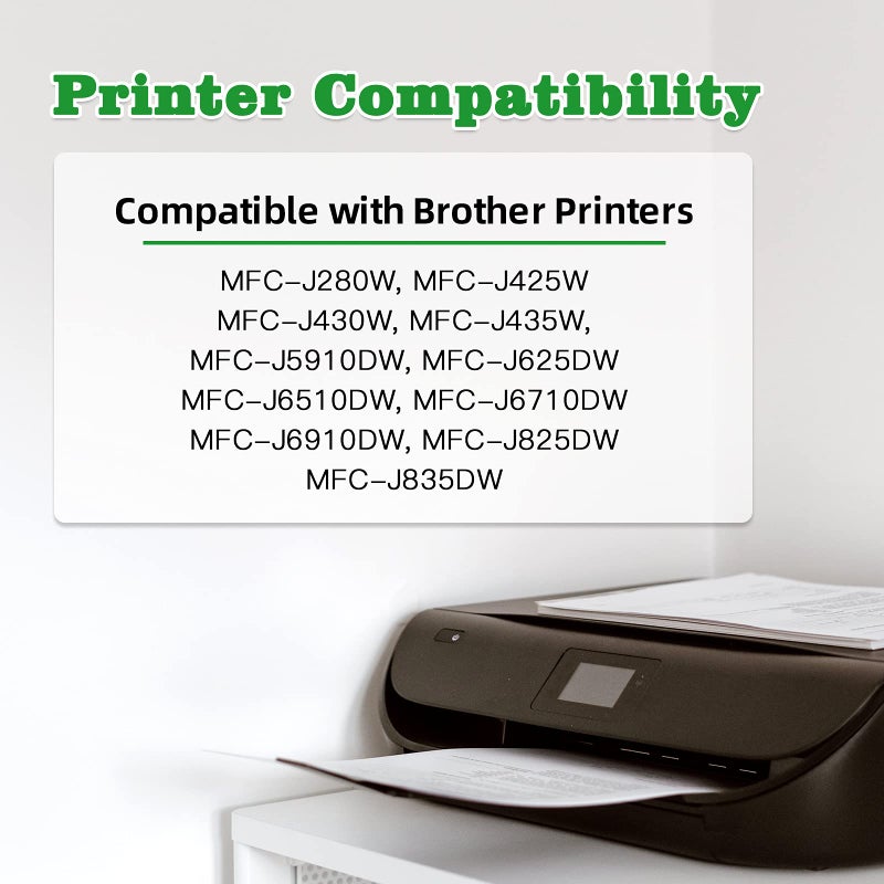 GREENARK Compatible Ink Cartridge Replacement for Brother LC75 LC71XL High Yield Ink Work for Brother MFC-J280W MFC-J425W MFC-J6510DW MFC-J6710DW MFC-J6910DW (2 Black, 1 Cyan, 1 Magenta, 1 Yellow) - Image 2